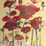 Red Poppies X 22 x 17 - Mixed Media on Paper