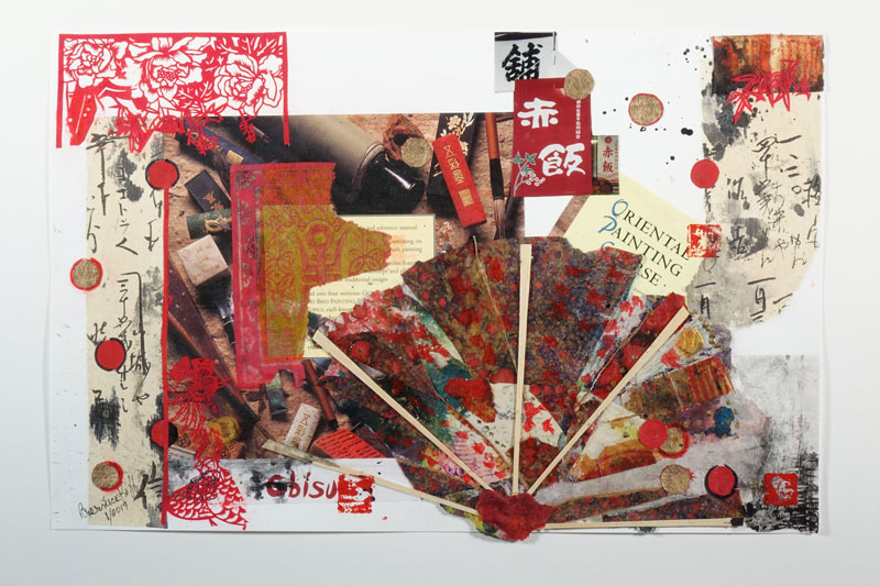Book Jacket 5 - Oriental Painting - 13 x 20 - Mixed Media on Paper